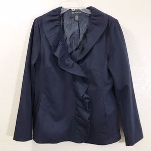 INC International Concepts Blazer Ruffled Collar